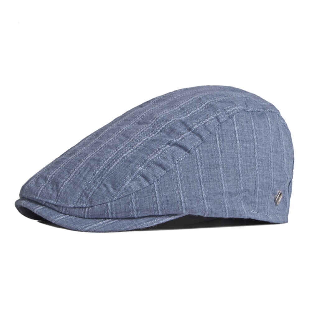 Chapeau plat blanc en coton pour hommes et femmes, béret irlandais, casquette de livreur, léger, unisexe, pilote, lierre, Boina d&#39;été: Bleu