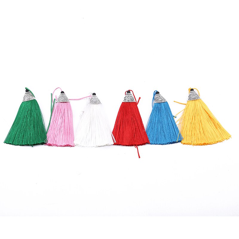 1Pcs/Pack Mixed Color 8cm Hanging Rope Silk Tassels Fringe Sewing Bang Tassel Trim Key Tassels For DIY Embellish Curtain Access