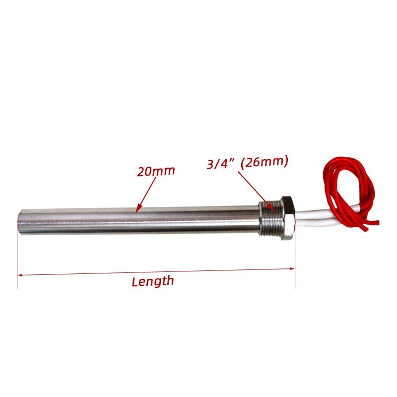 12v Cartridge Heater 3/4&quot; Thread Immersion DC Stainless Steel Water Heater element 200w/300w