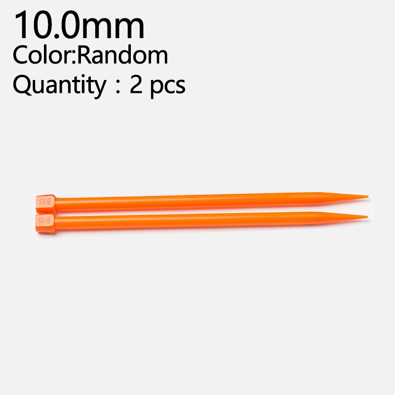 2pcs 25cm Knitting Needles 4.0mm-10.0mm Single Point Yarn Weave Knitting Needles Hook For Scarf Sweater Clothes Tools: 10.0mm