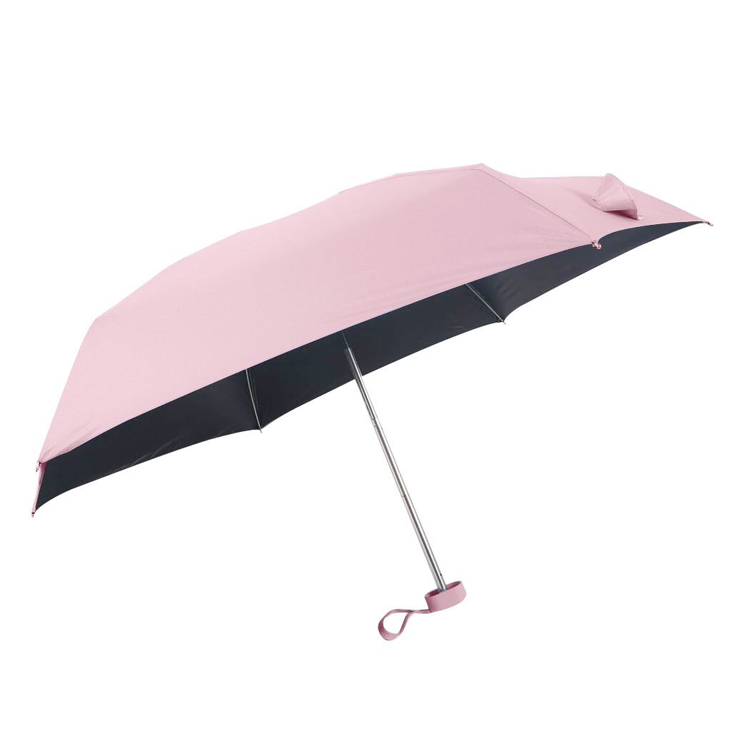 Parasol flad letvægts paraply parasol foldning sun mini 5 foldning ultra let foldbar paraply uv beskyttelse