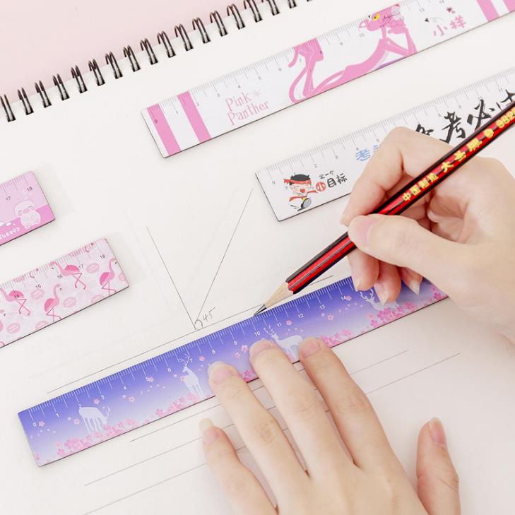 1 piezas de 18cm imán unicornio Flamingo Pantera Rosa Sakura cerdo directamente los gobernantes flexible de herramienta de dibujo de papelería