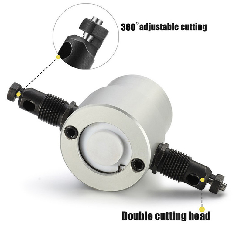 Obcinak robić blachy Podwójna głowica Narzędzie robić cięcia żelaza Wiertarka elektryczna Modyfikacja płyty Dziurkacz Nożyce Regulowane