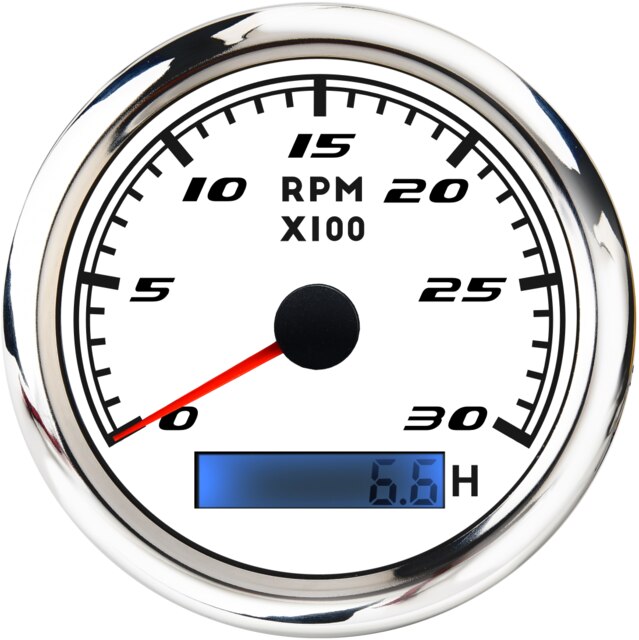 Compteur marin de Tacho de capteur de Tacho de bateau de voiture de 85mm avec le mètre de Tacho d'affichage à cristaux liquides 3000 4000 6000 8000 tours/min tachymètre 12V/24V avec le rétro-éclairage rouge: 3000RPM WS