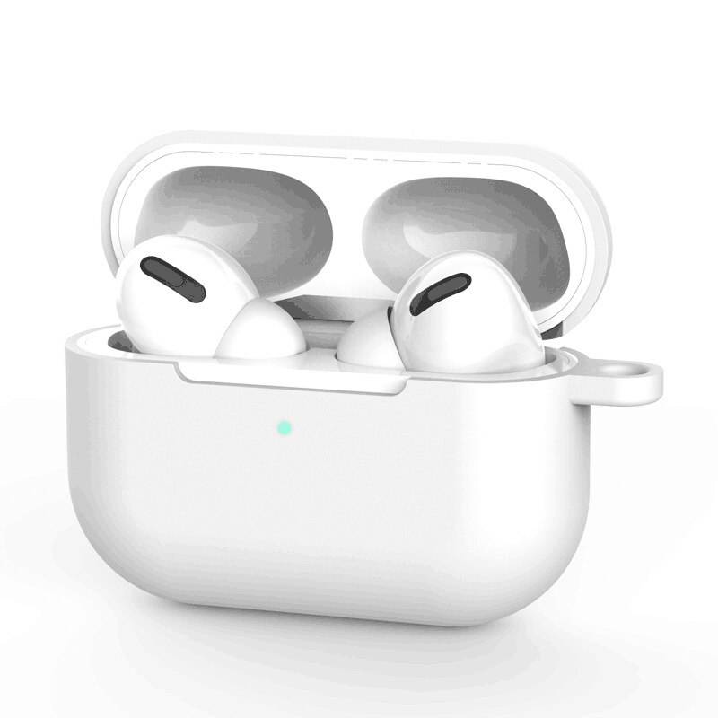 Funda de auriculares de silicona suave para Apple Airpods 2 1 Funda de protección de cápsulas de aire Airpods2 Funda verde Aipods con gancho de llavero: on Airpods Pro