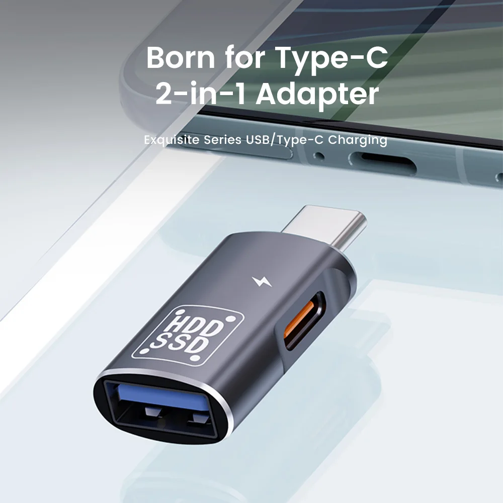 Adapter typu C na USB OTG 2 w 1 PD12W Szybkie ładowanie i transfer Konwerter USB C do Iphone 15 Huawei Xiaomi Phone U Disk