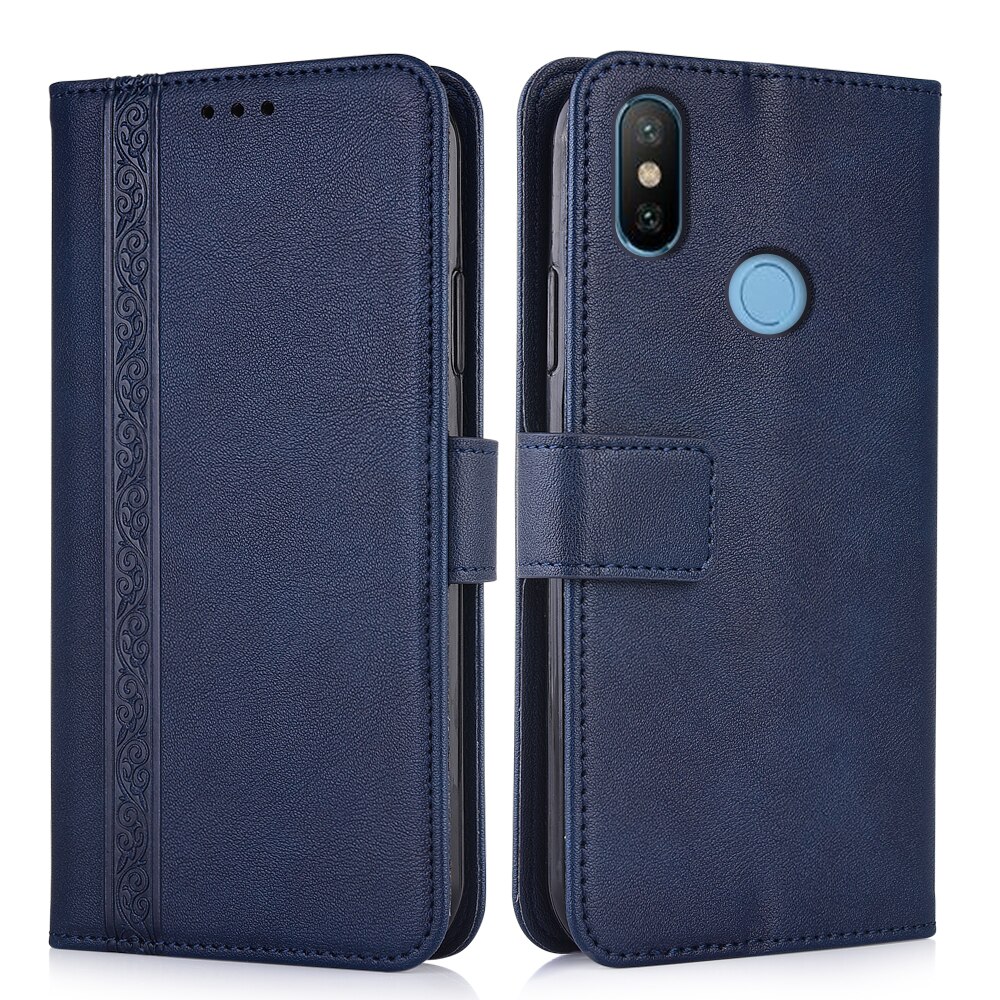 Per Xiaomi Redmi S2 S 2 custodia Cover per On RedmiS 2 Y 2 Cover Xiaomi Phone Bag per Redmi S2 Y 2 RedmiS2 custodia a portafoglio in pelle: MY-Dark Blue