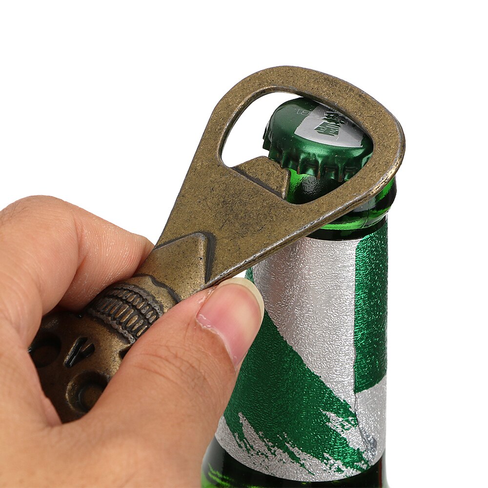 Abridor de esqueleto para cerveza, accesorios de cocina, abrebotellas de cobre Retro con cabeza de Calavera, llavero, utensilios de Bar