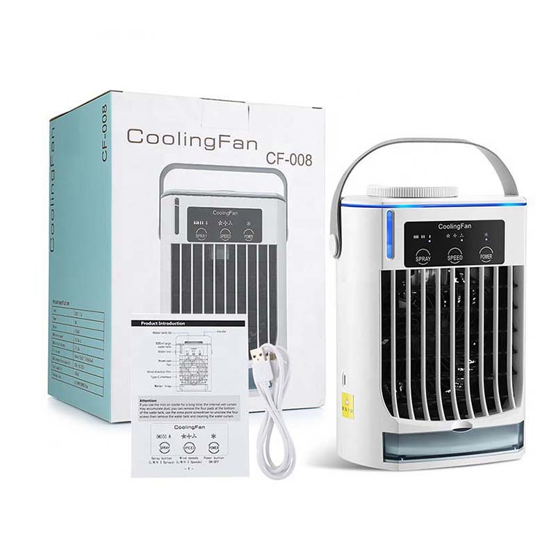 Bærbar klimaanlæg køler ventilator brug hjemme vand luftkøleventilator klimaanlæg blæser ventilator luftfugter kold vind