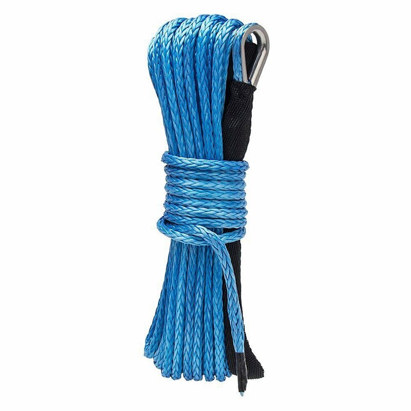 Synthetic Winch Rope, 1/4 x 50Ft Synthetic Winch Rope Line Cable for ATV UTV SUV Truck Boat Winch