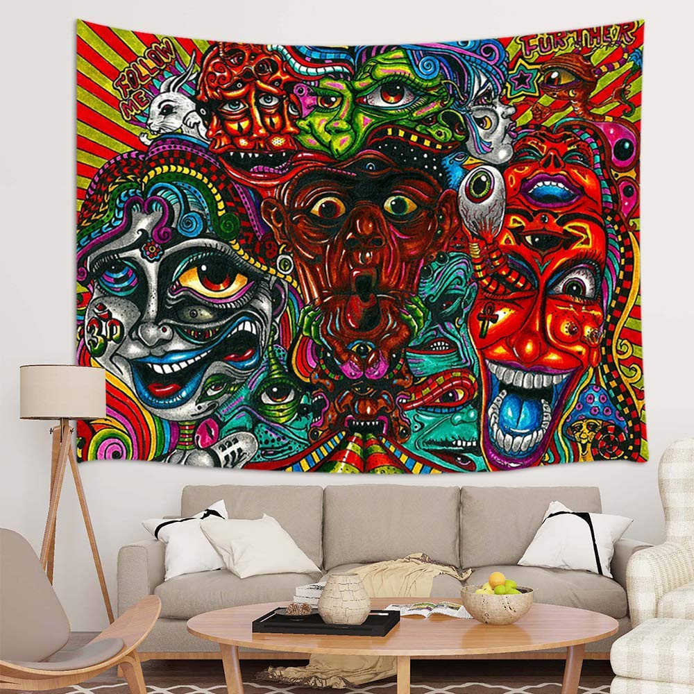 Abstracto Trippy árabe Retro misterioso patrón actualizar tapices colgante de pared para dormitorio universitario