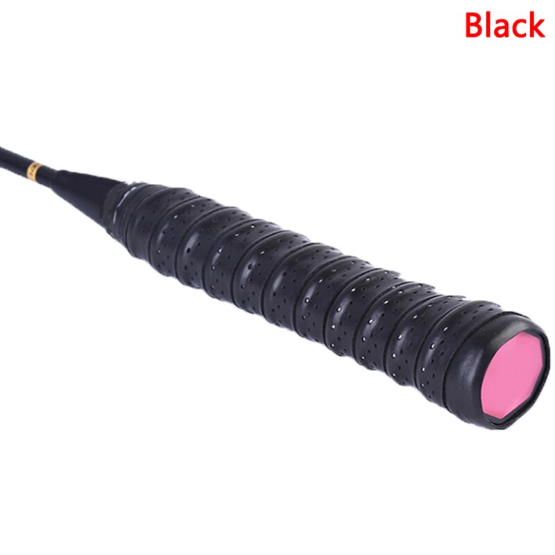 Anti-slip Ademend Sport Over Grip Zweetband Tennis Overgrips Tape Badminton Racket Grips Zweetband: Black