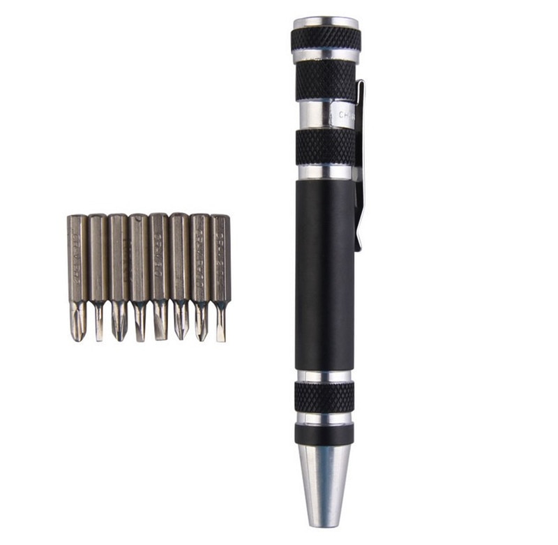 8 in 1 Aluminium Precisie Schroevendraaier Set Pen Stijl Mini Torx Sleufschroevendraaier Draagbare Multi-Tool Voor Voor telefoon