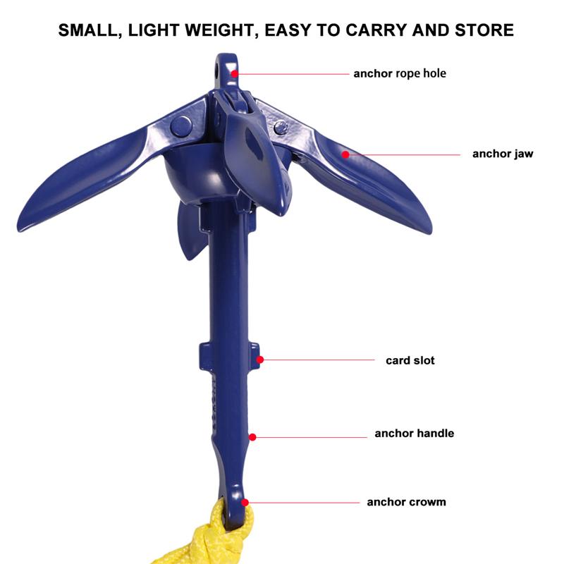 4 Tins Folding Anchor Sailboat Kayak Motorboat Canoe Anchor Motion Foldable Anchor for Canoes Kayaks Sailboats Paddle Boards (Si