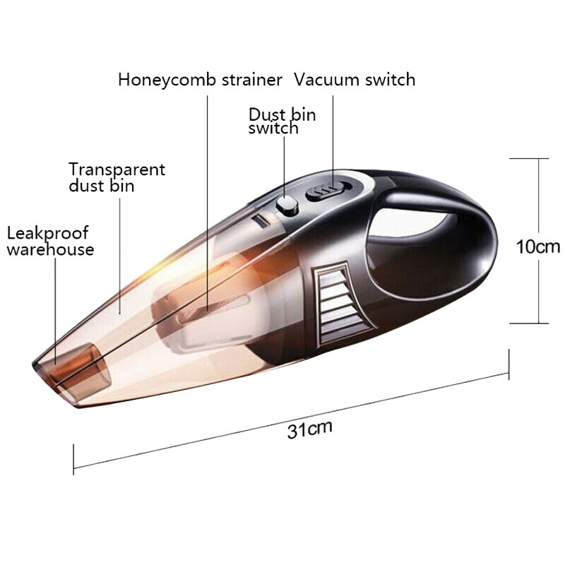 120w 12v auton pölynimuri kotitalouksien mini kannettava langaton pölynimuri