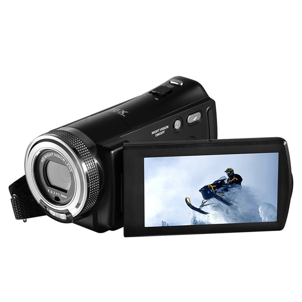 Outdoor With Microphone FHD 1080P 16X Digital Zoom Portable USB Rechargeable Camcorder Vlogging Video Camera Wide Angle 30fps: EU