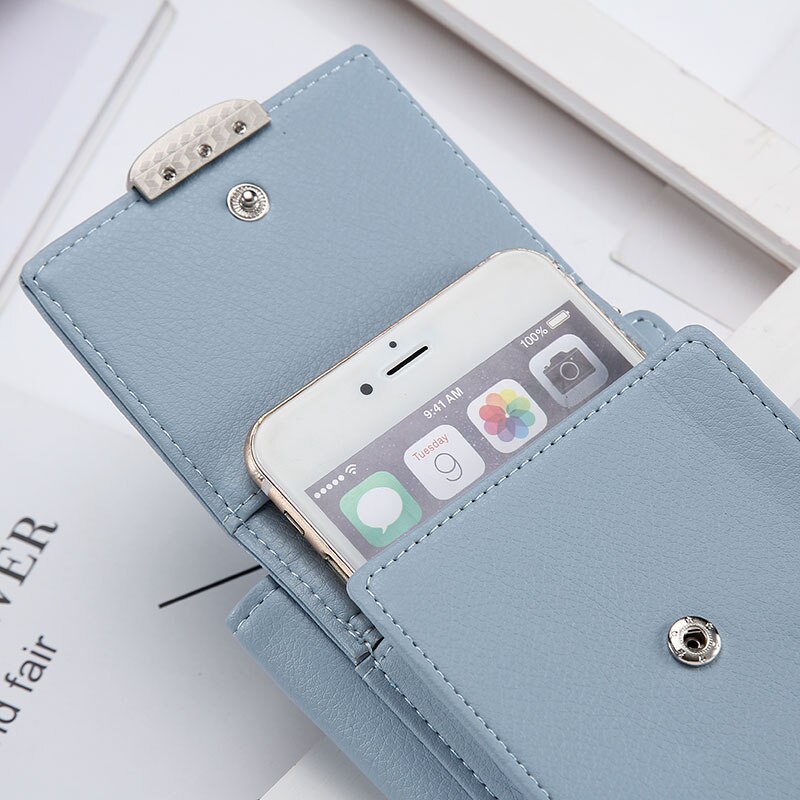 Luxe Lederen Kaarthouder Vrouwelijke Id Creditcardhouder Vrouwen Houder Mobiel Bag Organizer Voor Iphone 12 11 Pro Huawei p30 P20