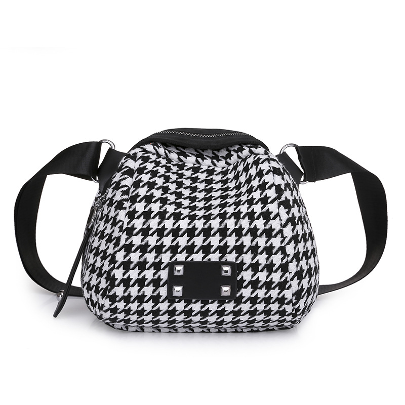 2022 Trendy Een Schouder Kleine Tas Dames Messenger Bag Vrouwen Canvas Tas Mode All-Match oxford Shell Tas: Black