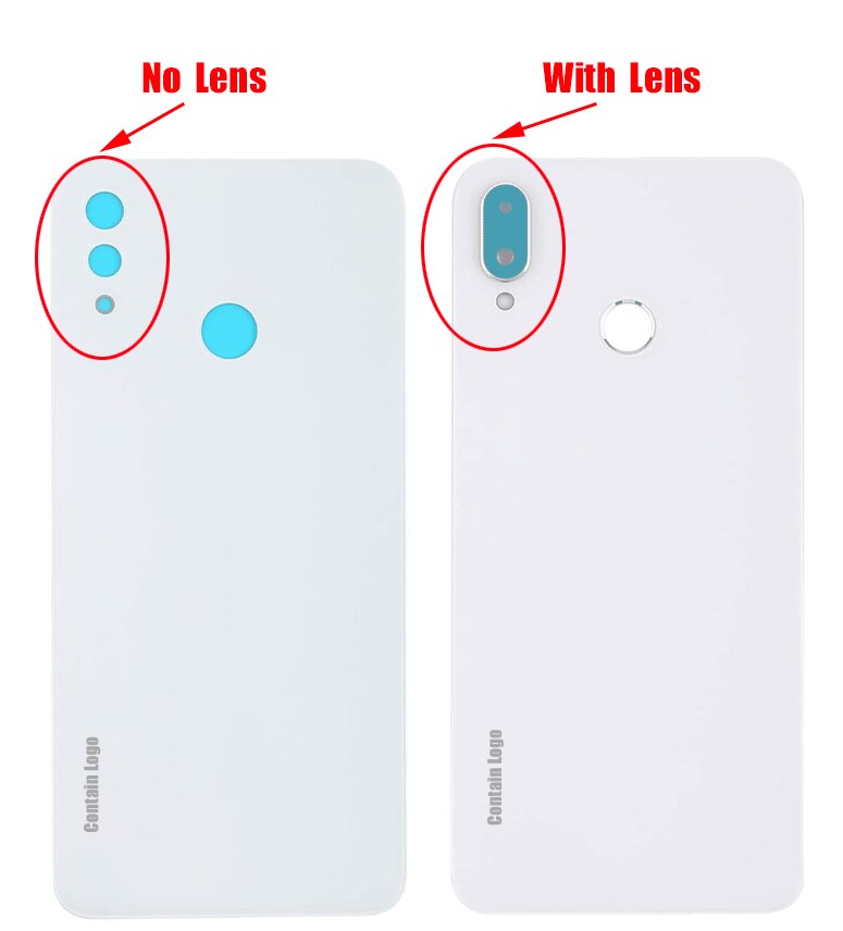 Vitre arrière pour Huawei Nova 3i couvercle de batterie boîtier de porte arrière pour Huawei NOVA 3i couvercle de batterie + objectif de caméra INE-LX1 LX2