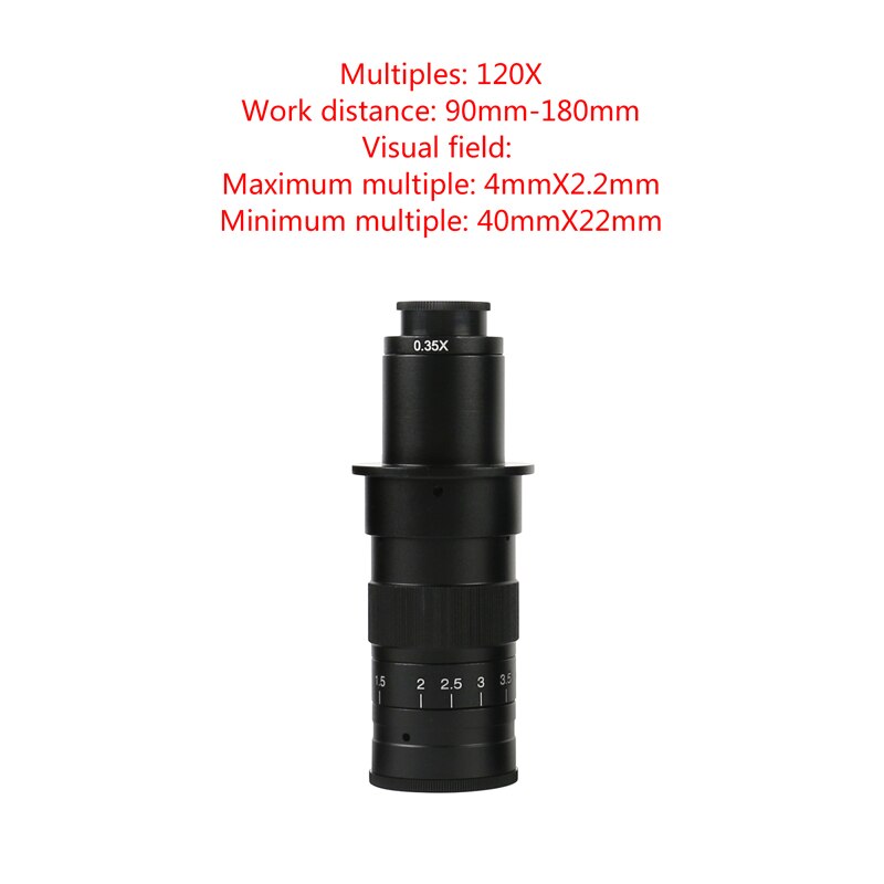 30MP 1080P HDMI Industrial Video Microscope Camera Integrated 11.6" LCD Monitor For Biological Microscope Stereo Microscope: 120x lens