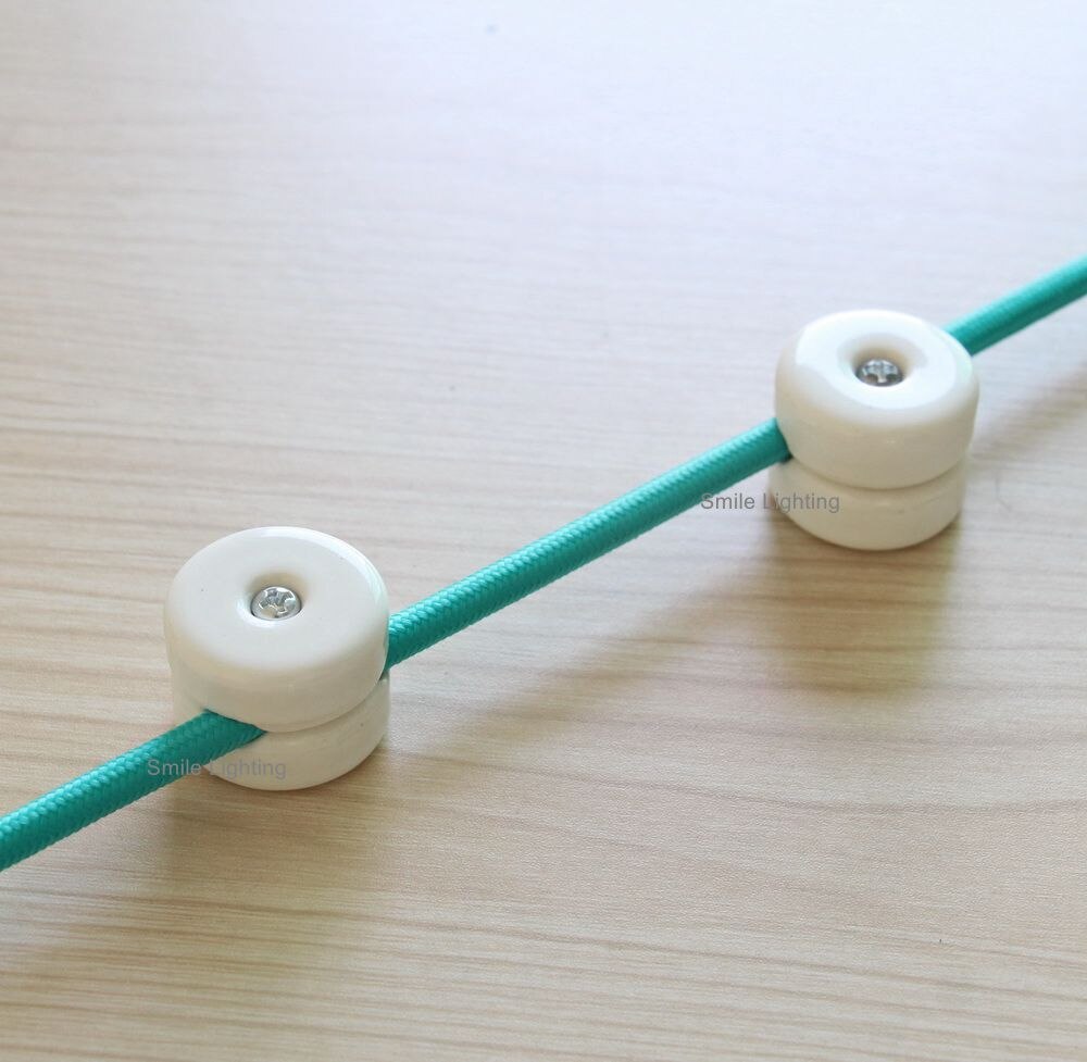 Isolador de porcelana antigo, para parede fiação cerâmica cordão têxtil vintage