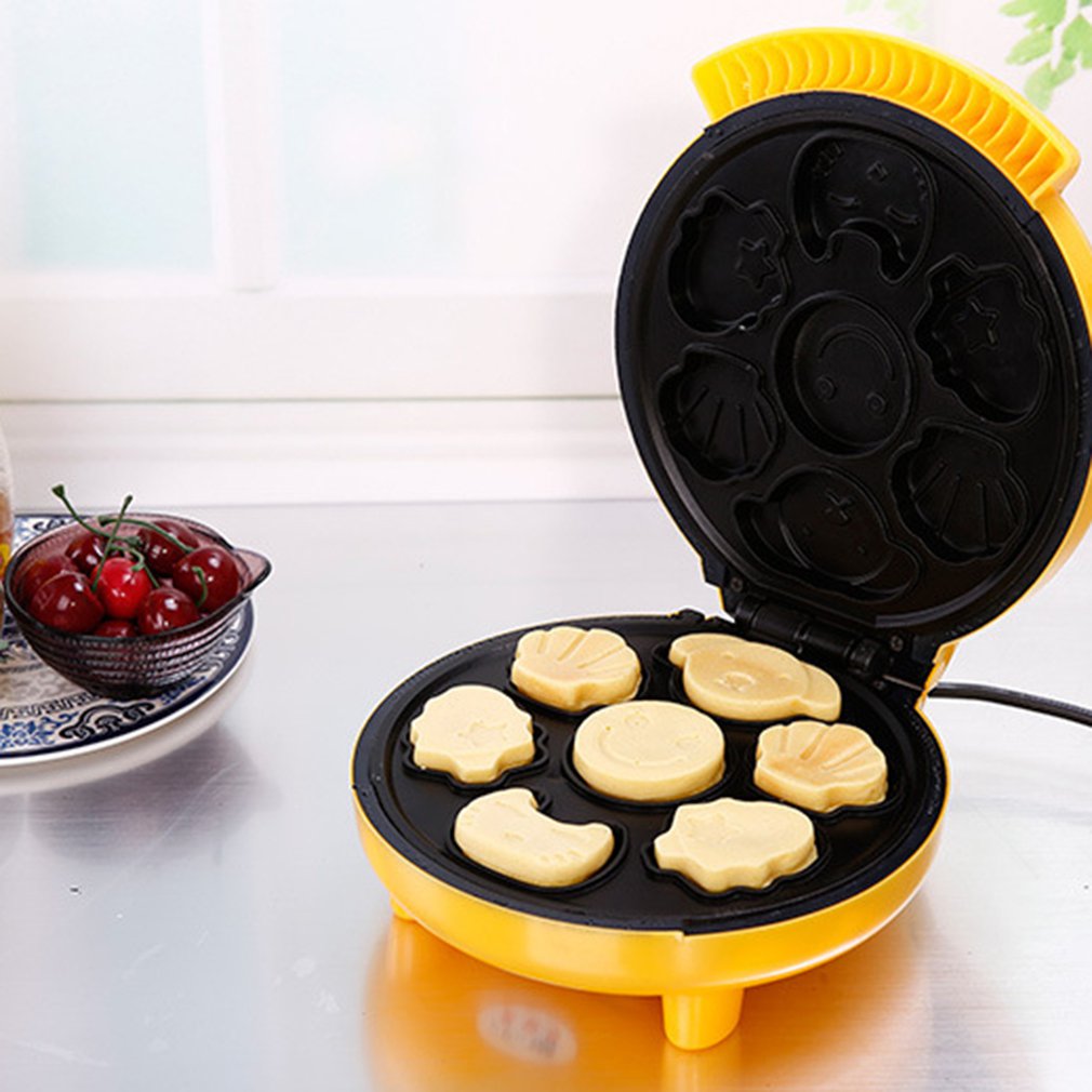Husstand automatisk kage maskine tegneserie mini børn brød maker dobbeltsidet bagning morgenmad maskine