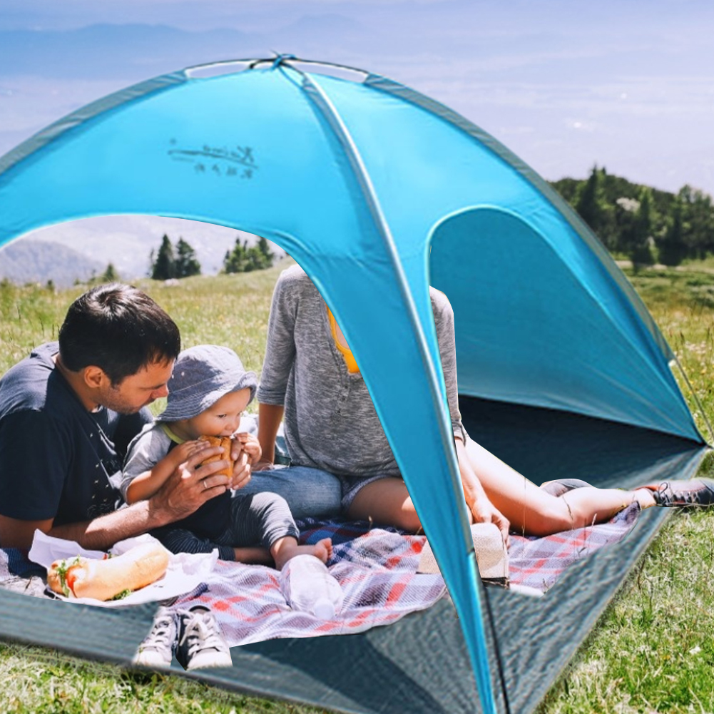 Outdoor-campingzelt, reisezelt, strandzelt, sonnenschutz, unterstand für 2-3 personen , 190t sonnensegel, leicht zu transportieren mit tasche zum angeln