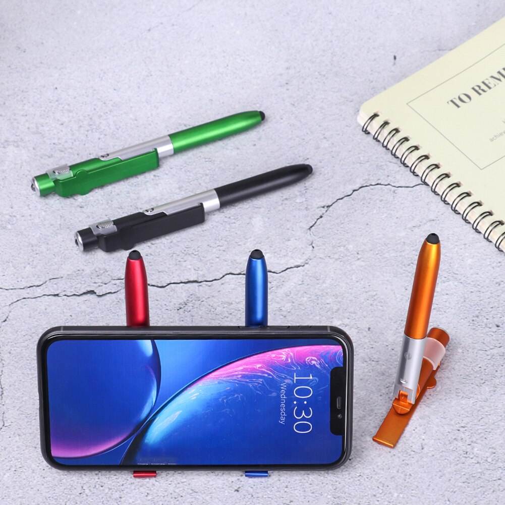 4 In 1 Multi-Functionele Led Vouwen Licht Pen Screen Stylus Touch Balpen Universal Mini Capacitieve Pen Voor tablet