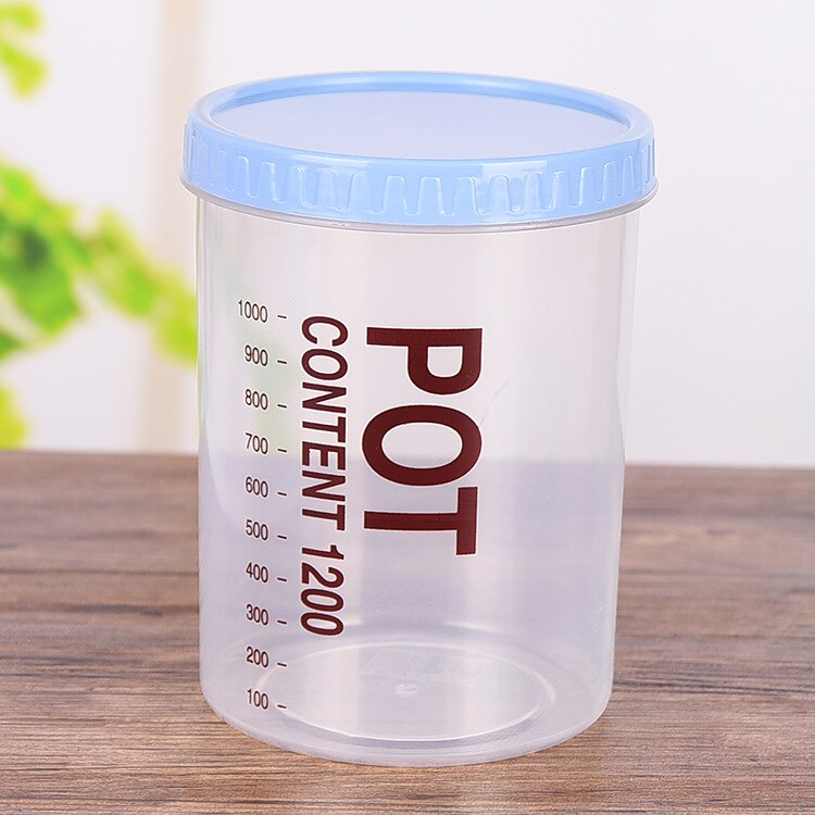 Plastic Grain Storage Tank Food Sealed Tank Kitchen Transparent Snack Storage Box Storage Tank: BLUE-L