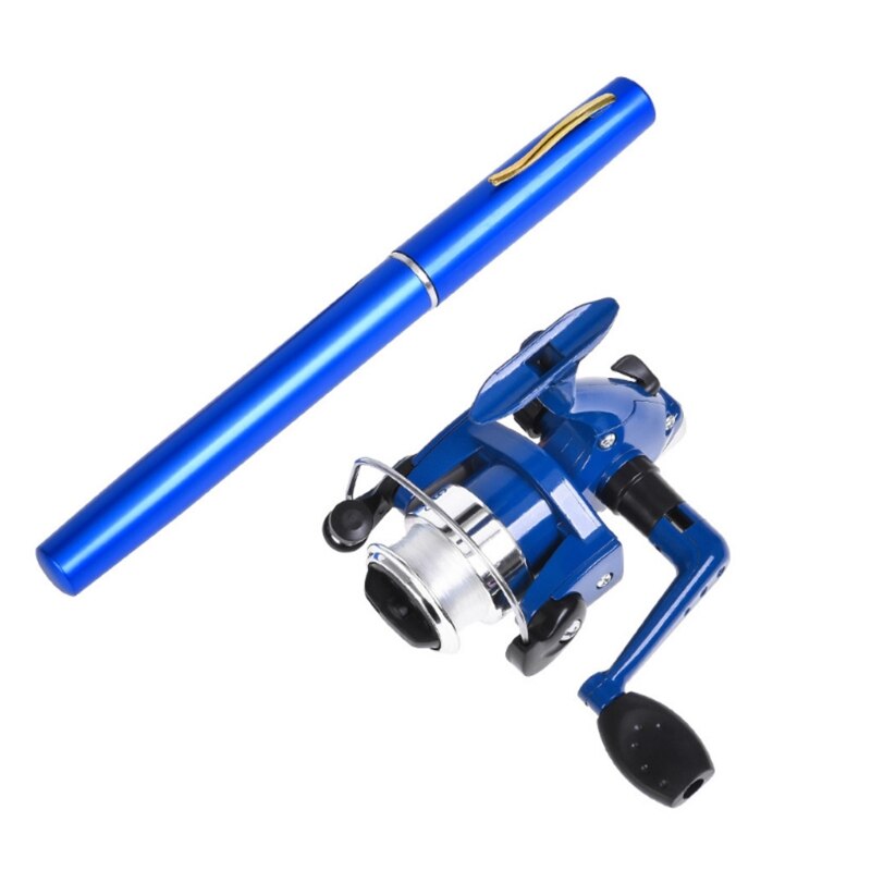 Telescopic Fishing Rod + Spinning Reel Combo Kit Pen Fishing Rod Reel Combo Set Premium Mini Pocket Fishing Po-le: BL