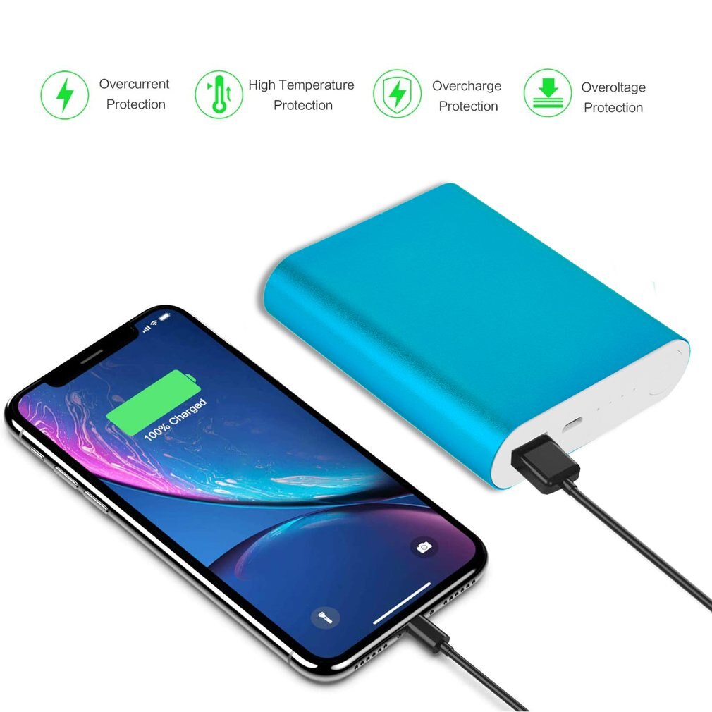 10400Mah Diy Power Bank 4*18650 Batterij Box Case Kit Universele Usb Externe Backup Battery Charger Powerbank Voor alle Mobiele Telefoons