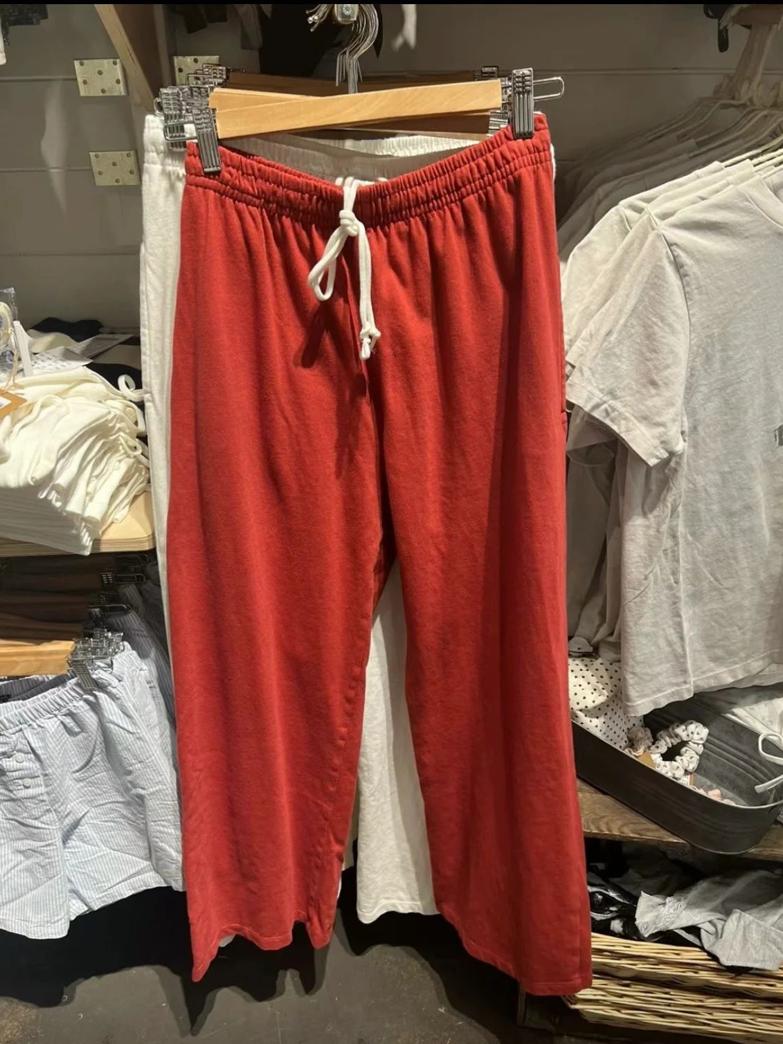 Røde, lige, løse joggingbukser til kvinder med snøre, efterårsbukser med bred talje i bomuld, vintage streetwear, sport, lange bukser  y2k