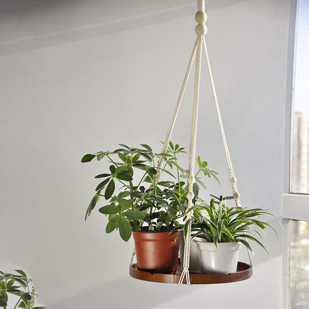 Macrame shelf Macrame Plant Hanger Indoor Hanging Planter Shelf Decorative Flower Pot Holder Boho Bohemian Home Decor