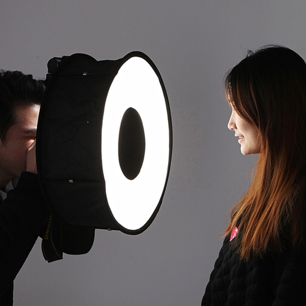 18 " 45cm macro ring softbox voor flitslichtopnamen met draagtas materiaal: doek afmeting : 45 x 45 x 16cm nettogewicht : 227g
