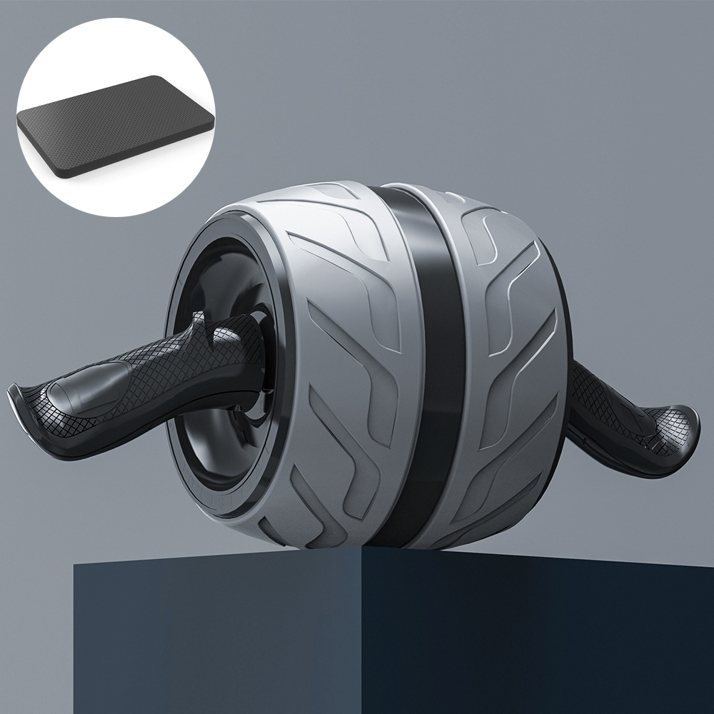 Rouleau Ab à rebond, roue abdominale saine avec tapis de genou, équipement d'entraînement Abs pour la gymnastique à domicile, entraînement de force physique: GRIS