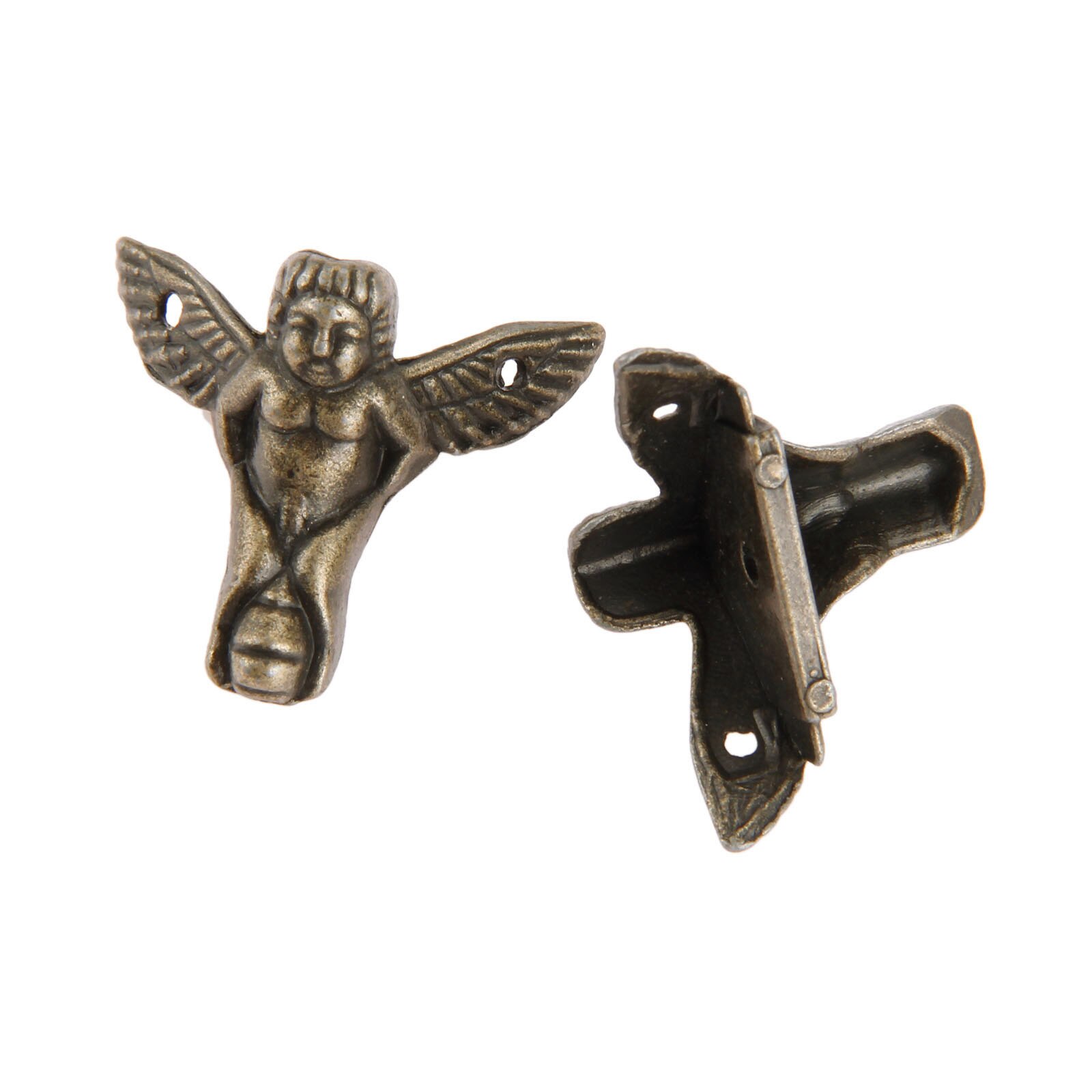 4 st hörnfäste trälåda fodral fötter ben hörnskydd dekorativt fäste antik brons möbelbeslag 30*27mm