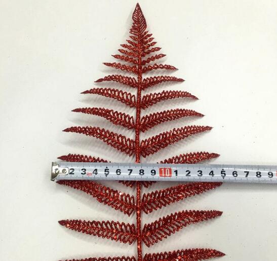 10Pcs Perzische Leaf Gold Glitter Kerst Blad Kunstmatige Bladeren Kerstversiering, 47*15 Cm