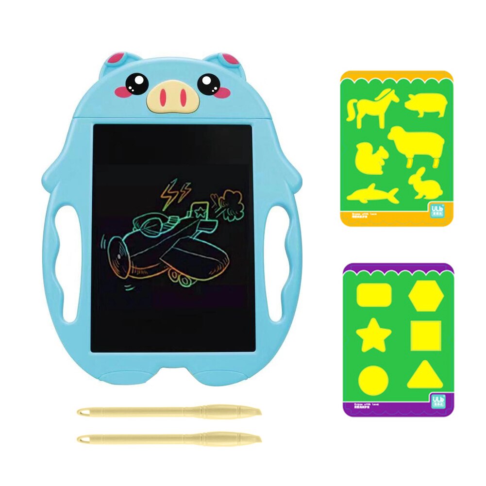 8.5 inch Drawing Board Cartoon Electronic LCD Screen Digital Graphic Writing Tablet Doodle Children Educational Painting Tools: Blue pig