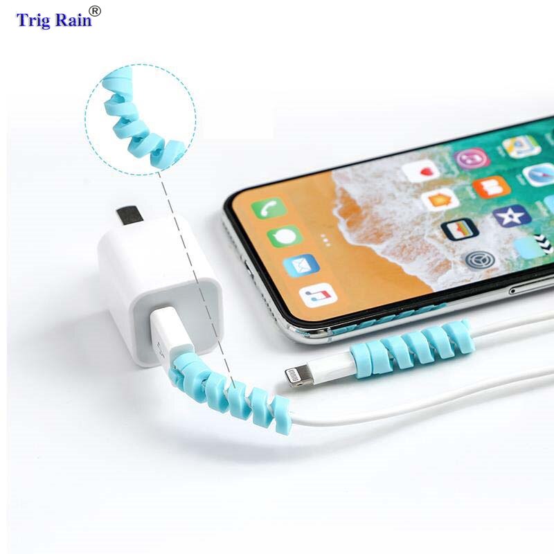Kabelbeschermer datalijn siliconen spiraalspoelopwinder beschermend voor iphone samsung android usb-oplader oortelefoonhoesje