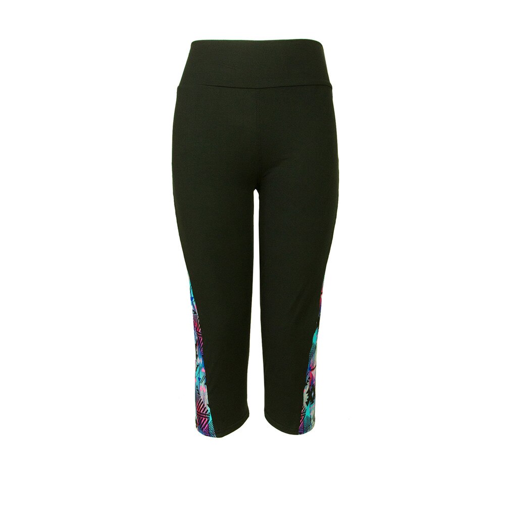 Kvinnor dam blommor sport yoga fitness leggings gym 3/4 slimmade cropped byxor sport tights kvinna fitness sömlösa leggings #15