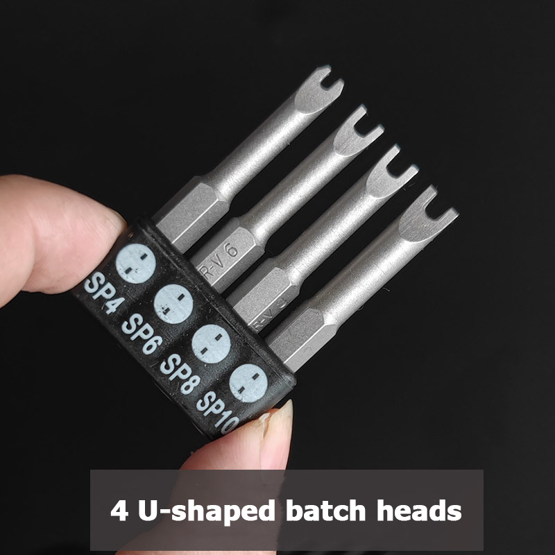 Jeu de tournevis de forme spéciale, 50mm, forme U, type Y, triangle, croix intérieure, trois points, outil d'embout pour interface de 6.35mm: Or