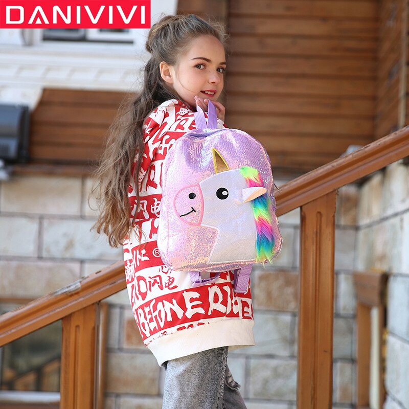 Eenhoorn rugzak meisjes/dames schooltassen winter mochila infantil schooltassen voor tienermeisjes kinderrugzak sac a dos enfant