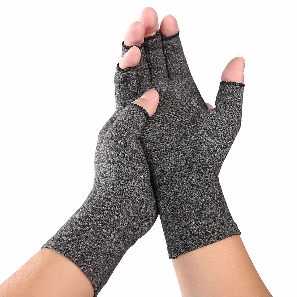 1 par unisex mænd kvinder anti arthritis sundhed kompression terapi handsker reumatoid hånd smerte håndled hvile sport sikkerhed handske: 45 / S