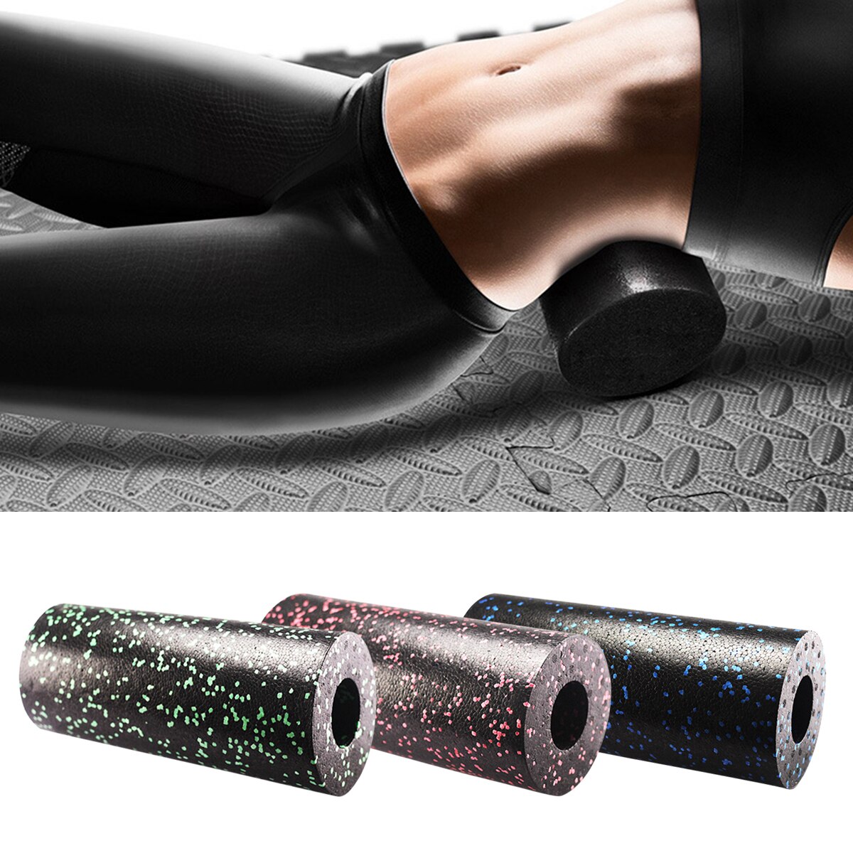 Hög densitet spräcklig ihålig yogapelare perfekt extra fitnessträningsverktyg hjälper till att förbättra kroppens koordination