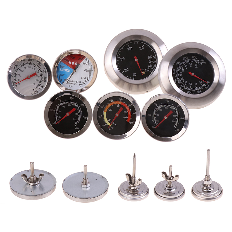 Thermomètre en acier inoxydable pour barbecue, jauge de température 50-800 degrés Fahrenheit 10-400/50-350/50-500 degrés Celsius