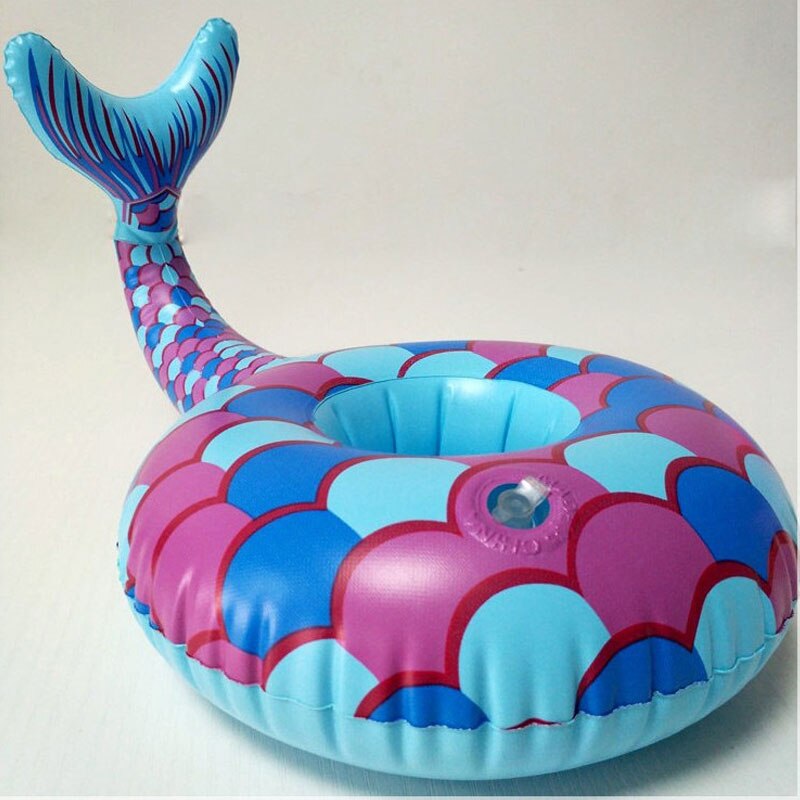 Inflatable Cup Holder Table Bar Tray Bar Coasters Swimming Pool Float Cup Drink Beer Holder Summer Swimming Party Accessories: Mermaid