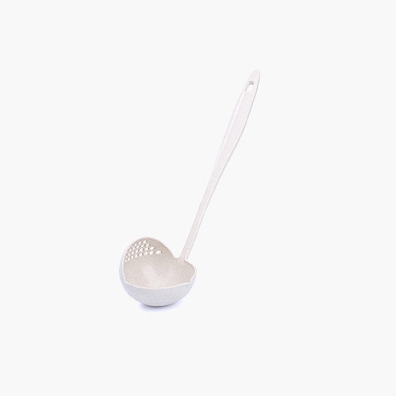 2 in 1 soppa sked natur vete halm porslin lång handtag sked kök tillbehör matsked: Beige