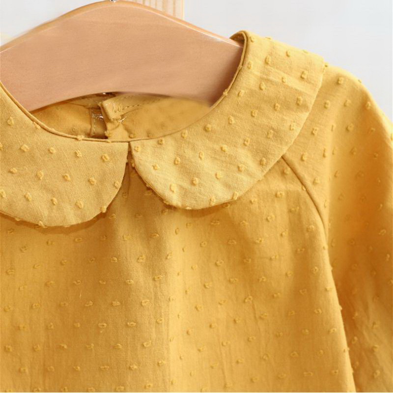 Aumtun-camisas de algodón con cuello para bebé, ropa interior suave de manga larga con botones en la espalda, Jacquard, Primavera