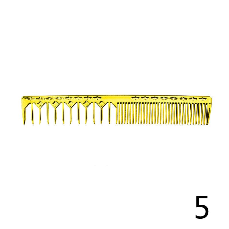 Hair salon hair stylist electroplated gold hairdresser cut comb hollow comb tip tail comb haircut comb: 5