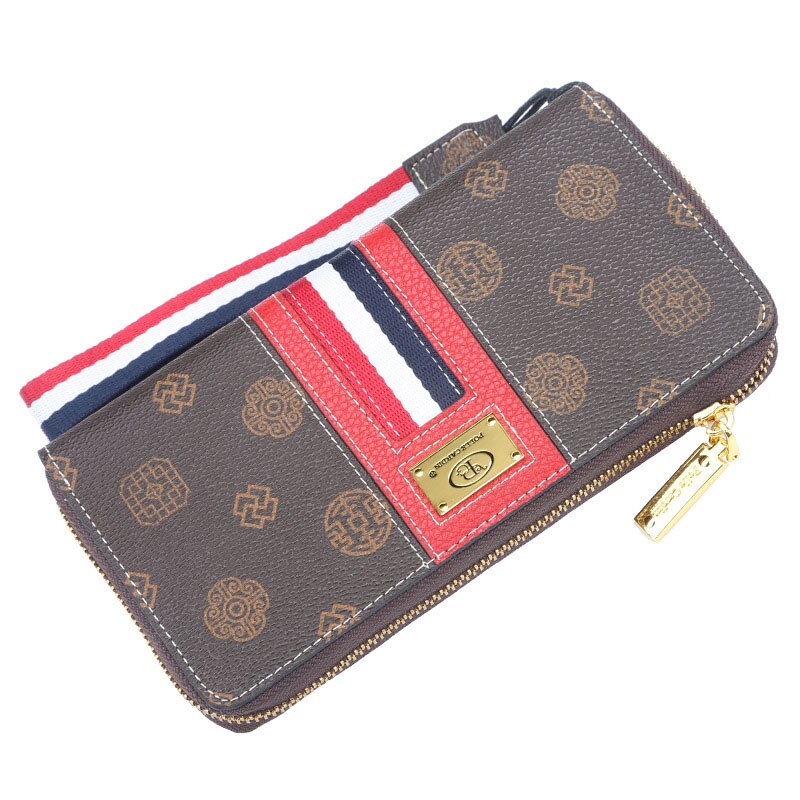 Billeteras largas para mujer, Cartera de grande de para mujer, tarjetero de cuero PU, monedero de para mujer, billetera con cremallera y borlas para niña: 1-type5